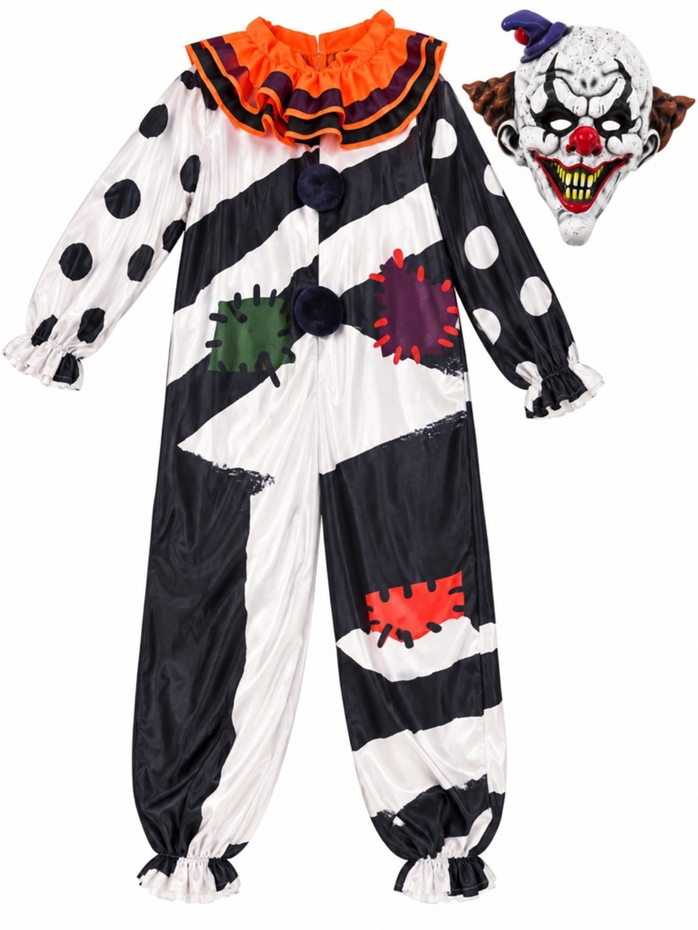 Spooktacular Creations Scary Clown Kids Halloween Costume & Mask | Size Large